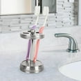 thumbnail image 3 of nu steel Hudson Toothbrush Holders Storage, Bath Collection, Bathroom Vanity Countertops, Hammered Finish, Small, Matt/Shiny Steel (Hudson / HS4H), 3 of 5