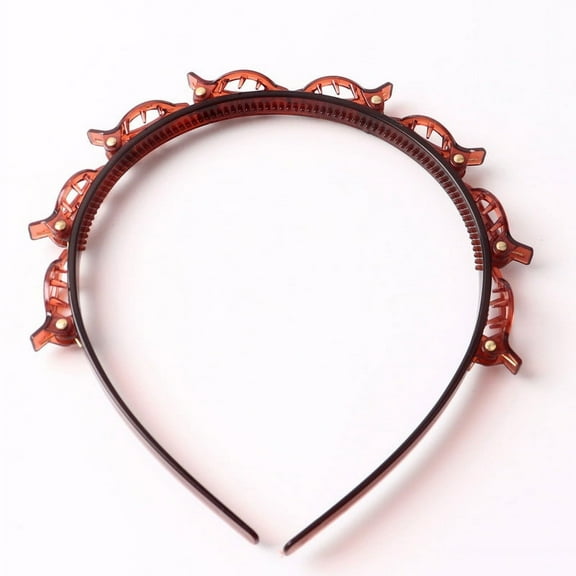 Betivan Fall Headbands for Women with Braided Hair Clips Thin Plastic Headband, Fashion Braided Headbands Double Layer Twist Plait Hair Tools, Double Bangs Hairstyle Hairpin