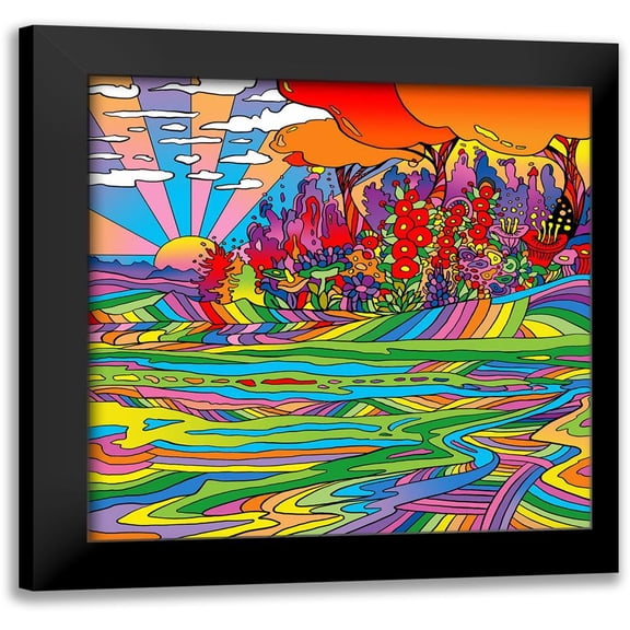 Green, Howie 12x12 Black Modern Framed Museum Art Print Titled - Pop Art Landscape Bayou