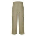 thumbnail image 6 of Qgtaibl Baggy Cargo Pants for Men Casual Elastic Waist Wide Leg Athletic Pant Outdoor Multi-Pockets Running Hiking Joggers Khaki (Mens L), 6 of 6