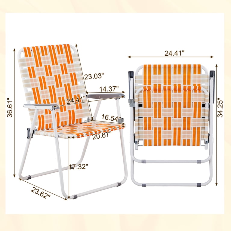 定価以下 FCRB LAWN CHAIR STANDARD Ktaxon 2Pcs Patio Folding Web Lawn Chair Set, Outdoor Beach Chair