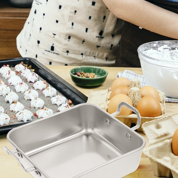 WRISTBIQUE Cake Baking Pan Stainless Steel Tray for Oven 1Pack Baking