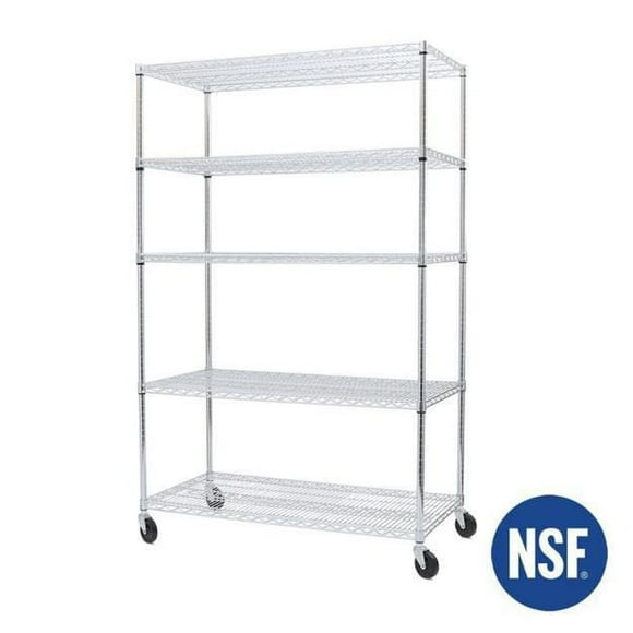 Seville Classics Étagère robuste à 5 niveaux 48 po x 24 po x 72 po