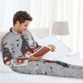thumbnail image 3 of Halloween Costumes Mens Pajamas Set, Halloween Happy Old Man C Halloween Pajamas Button Down Long Sleeve Loungewear Halloween Sleepwear Pjs sets for Men, 3 of 7