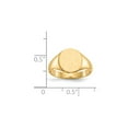 thumbnail image 5 of Real 14kt Yellow Gold 10 x10.5 mm Closed Back Signet Ring Size: 6; for Adults and Teens; for Women and Men, 5 of 5