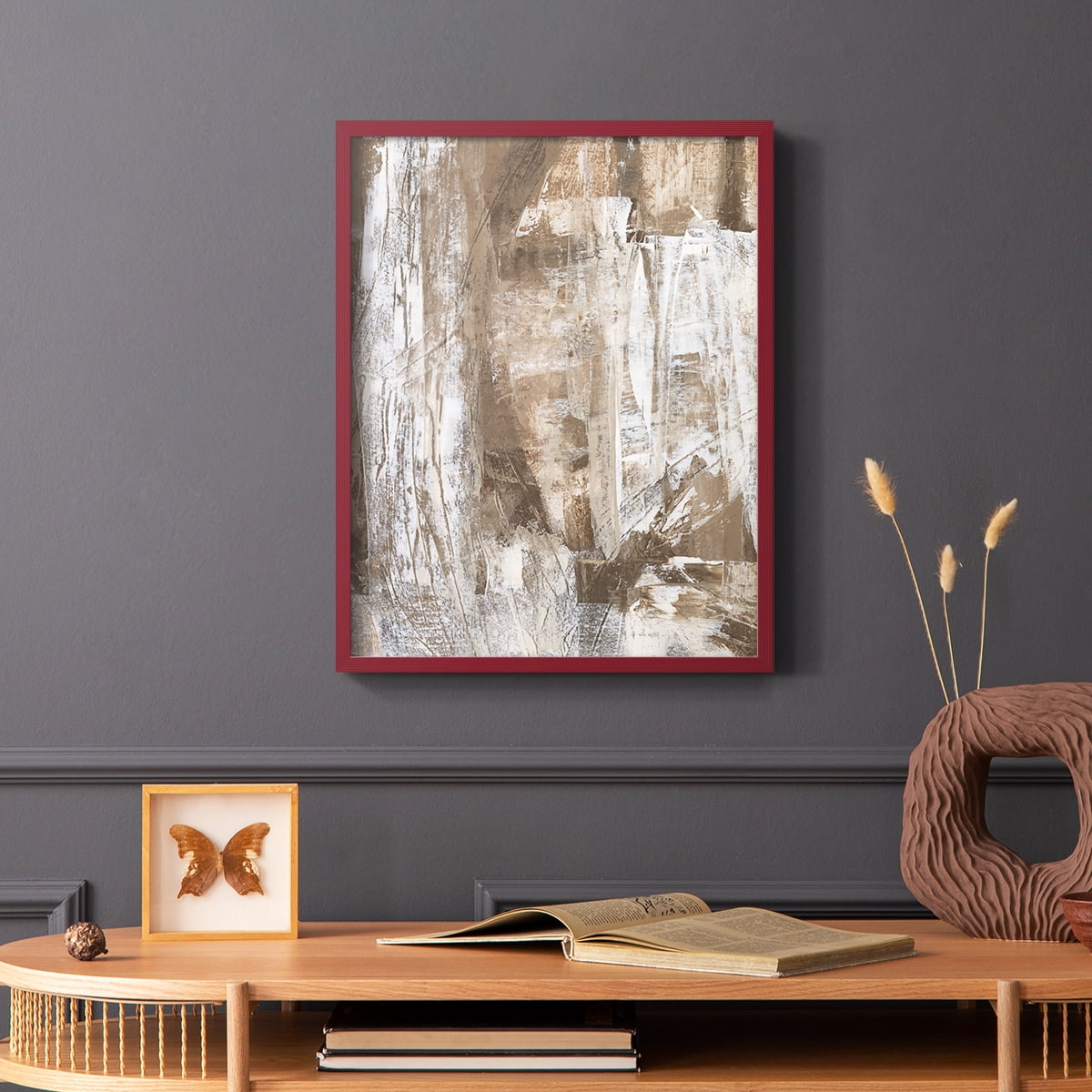 Bronzed I Framed Print in Red Solid Wood Framed Print No Nail Hanging