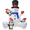 thumbnail image 6 of Coolmade 8ft Height Christmas Inflatable Snowman and Penguins with Colorful Rotating Led Lights Blow up Outdoor Yard Decoration, 6 of 6