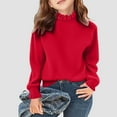 thumbnail image 2 of Chunky Sweater Toddler Boys Girls Turtleneck Knitted Sweater Plain Sweatshirt Fall Winter Casual Cute Warm Trendy Knitwear Pullover, 2 of 5
