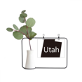 thumbnail image 1 of Mapa de Utah en los Estados Unidos de América Marco De Metal Florero De Cerámica Decoración, 1 of 4