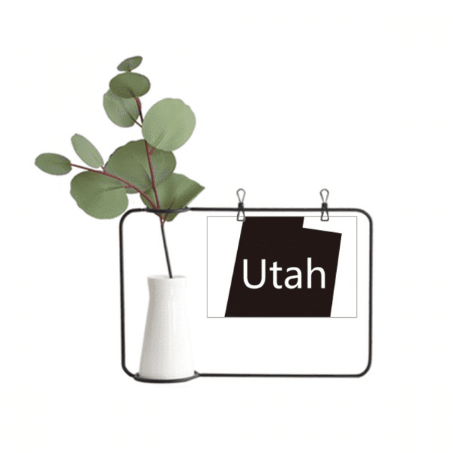 Mapa de Utah en los Estados Unidos de América Marco De Metal Florero De Cerámica Decoración
