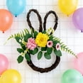 thumbnail image 6 of B Easter Bunny Wreath, Spring Door Decoration With Egg And Bow Accents, Lush Foliage Design For Front Door, Window Display 10.2In, 6 of 7