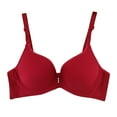 thumbnail image 1 of B91xZ Women's Wireless Bra Seamless Rib Triangle Bralette,Red XL, 1 of 3