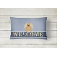 thumbnail image 2 of Carolines Treasures BB5685PW1216 Pekingese Fawn Sable Welcome Canvas Fabric Decorative Pillow, 12H x16W, multicolor, 2 of 3