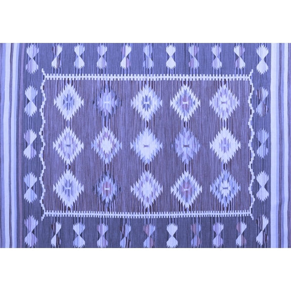 Ahgly Company Indoor Rectangle Southwestern Blue Country Area Rugs, 5' x 7'