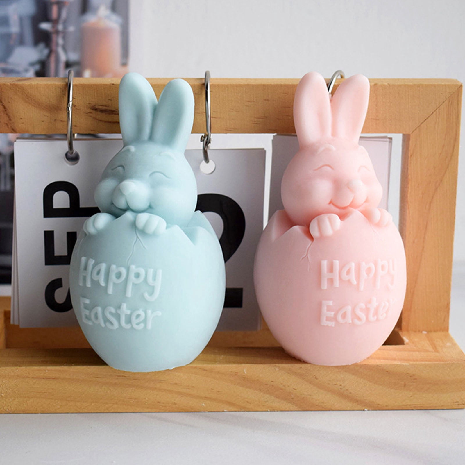 3D Easter Bunny Egg Silicone Candle Mold Decor Clay Resin Soap Mould Handmade Candle Making Fondant Cake Baking Decor