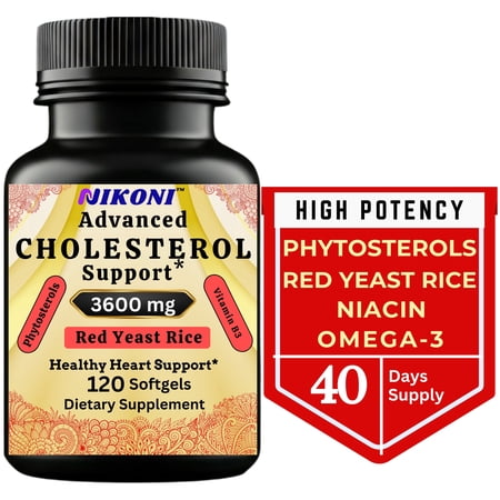 Nikoni Advanced Cholesterol Support 3600 mg Plant Sterols 14-in-1 Formula 120 Softgels