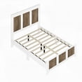 thumbnail image 4 of Modern Farmhouse Wooden Platform Full Bed - White, Wooden Strip Deco & Plywood Support, 4 of 11