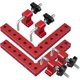 thumbnail image 1 of 2pcs Aluminum Alloy Inch/mm 90 Positioning Bracket With 4 Adjustable Fixing Blocks Right Angle Clamps For Photo Frame Cabinet Drawer (140x140mm), 1 of 4