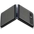 thumbnail image 4 of Galaxy Z Flip/Z Flip 5G Case,Ultra Slim Thin Litche Partten Premium Genuine Leather Shook-Proof Bumper Protective Cover Case for Samsung Galaxy Z Flip (2020),Gray, 4 of 9