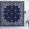 thumbnail image 1 of Ambesonne Paisley Shower Curtain, Middle Eastern Influences, 69"Wx84"L, Dark Blue White, 1 of 3