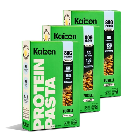 Kaizen Low Carb Keto Pasta Fusilli - High Protein, Gluten-Free, Keto-Friendly, Plant-Based Lupini Noodles - 8 ounces (Pack of 3)