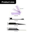 thumbnail image 3 of 4pieces Hair Brush Set,Ratted Tail Comb,Edges Hair Brush Teasing Comb 2 in 1 Folding Hair Comb for Women and Men Gifts, 3 of 8