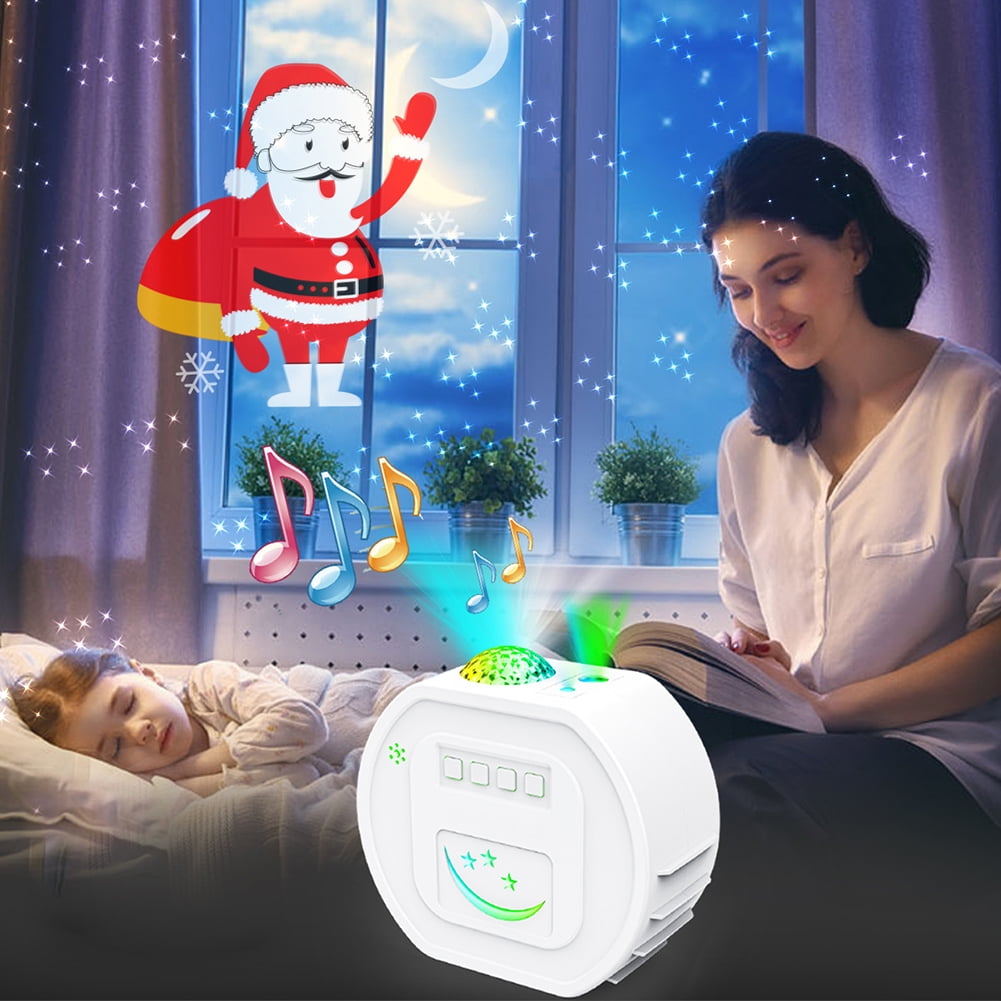 Private Jungle Christmas Projection Lamp, Projection Lamp with Bluetooth Music and Remote Control, White