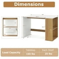 thumbnail image 3 of Gymax Computer Desk 44'' Home Office Desk w/ 2-Tier Bookshelf Study Writing Desk White & Natural, 3 of 10