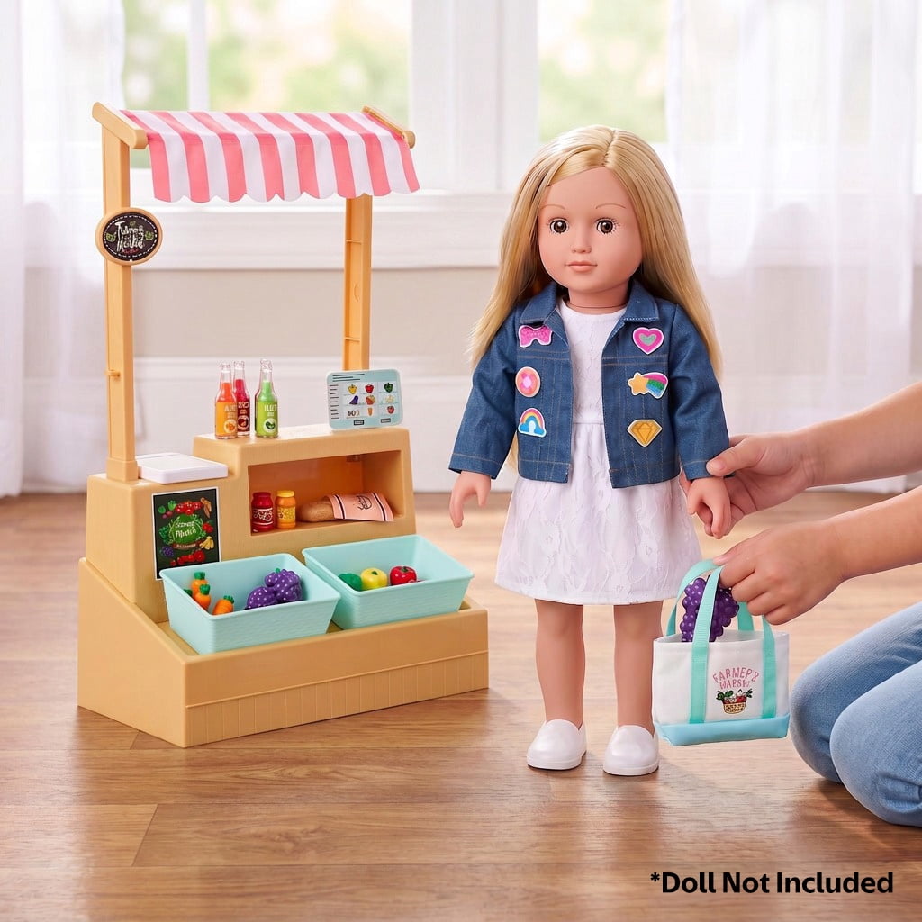 My Life As Farmer's Market Stand Doll Play Set for 18-inch Dolls, 22 Pieces