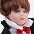 thumbnail image 4 of Muñeca de novio de cerámica de 30cm Gente clásica con negro, cabello para de juguetes, 4 of 6