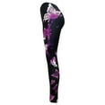 thumbnail image 3 of Capri Leggings for Women Plus Size Fashion Butterfly Print Casual High Waist Sport Yoga Pants Pink XXXXXL, 3 of 5