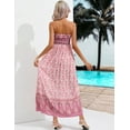 thumbnail image 7 of OYang Women's Maternity Dresses Boho Strapless Summer Casual Floral Maxi Dress Pink-M, 7 of 7