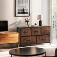 thumbnail image 6 of 【Holiday Deal】5-Drawer Dresser, Space-Saver Storage Organizer with Fabric Bins & Wood Top, Easy Assembly for Bedroom, Nursery, Entryway, Rusty Brown, 6 of 9