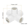 thumbnail image 2 of Uxcell Fitting 3/4" 5 Ways Connector Furniture Build Grade Pipe Coupling, White, 2 of 7