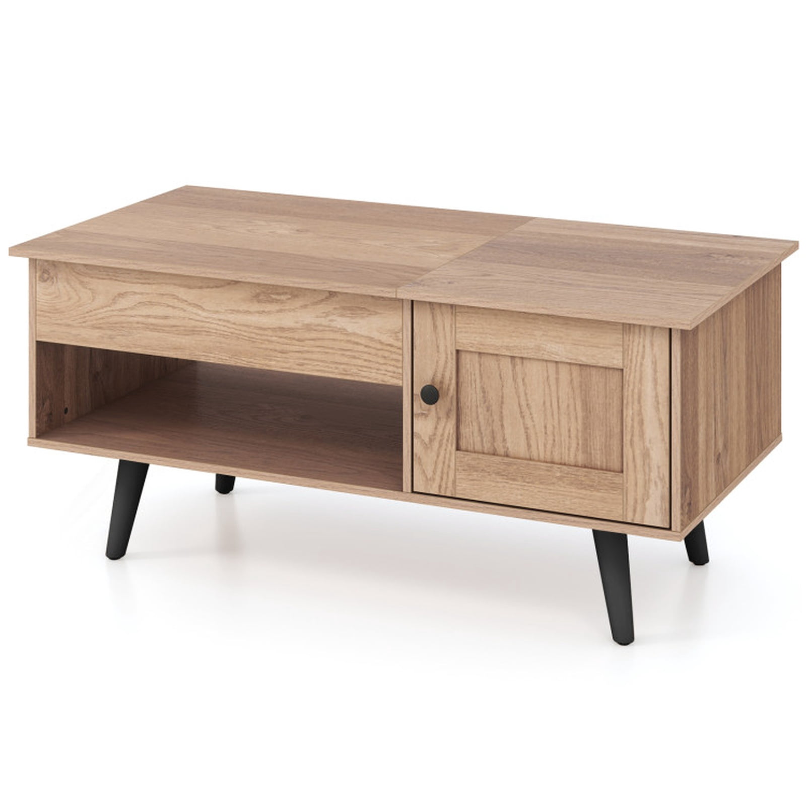 Furnibear Lift Top Coffee Table with Storage and Hidden Compartment - Natural - Living Room Cocktail Center Table