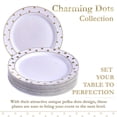 thumbnail image 3 of Disposable Plastic Plates Set | 20 Dinner Plates | for Upscale Wedding and Dining (Dots - Gold), 3 of 6