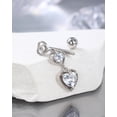 thumbnail image 6 of Triple Heart Dangle Belly Button Rings 14G Reverse Belly Navel Rings Dangly Cute Belly Piercing Jewelry Stainless Steel, 6 of 7