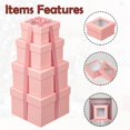 thumbnail image 4 of Square Gift Boxes with Lids for Presents Small Pink Gift Boxes with Clear Window Nesting Gift Boxes Set of 4 Flower Boxes for Arrangements,Mother's Day, 4 of 4
