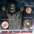 thumbnail image 6 of Outsunny 74" Life Size Outdoor Halloween Decorations Skeleton Witch, Animated Prop Animatronic Decor with Sound and Motion Activated, Light Up Eyes and Chest, Howling and Chain Sound, 6 of 10
