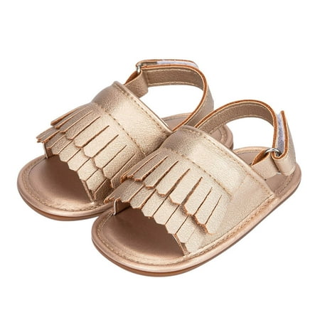 

Boys Girls Open Toe Tassels Shoes First Walkers Shoes Summer Toddler Flat Sandals