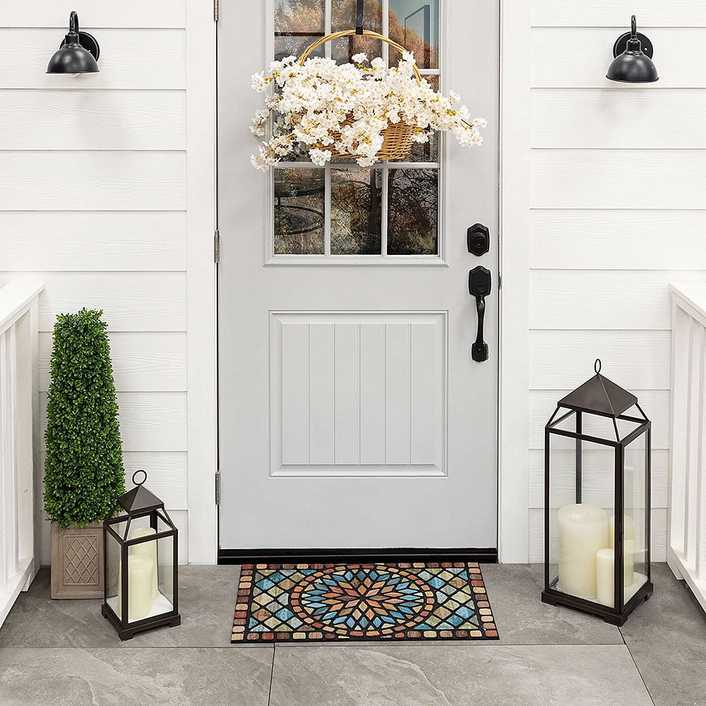 Mohawk Home Diamond Planks Outdoor Polyester Door Mat, Multi, 1' 6" X 2' 6"