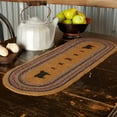 thumbnail image 4 of Ashton & Willow Mustard Tan Yellow Primitive Tabletop Kitchen Settlement Sheep Jute Stenciled Nature Print Oval 13x36 Runner, 4 of 4