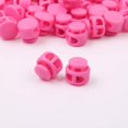 thumbnail image 3 of 50Pcs Plastic Cord Locks Double Hole End Round Toggle Drawstring Stoppers for Camping Hiking Shoelace Sports Backpacks Pink One Size, 3 of 5