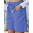 thumbnail image 5 of Omen Casual Shorts Drawstring Comfy Elastic Waist Shorts Summer Pull on Short with Pockets Royal Blue XL, 5 of 8