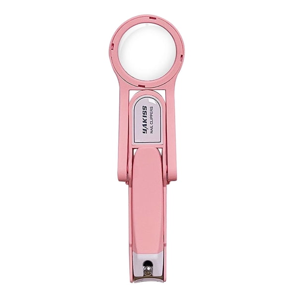 Cortaúñas con lupa para niños mayores y personas mayores Rosa