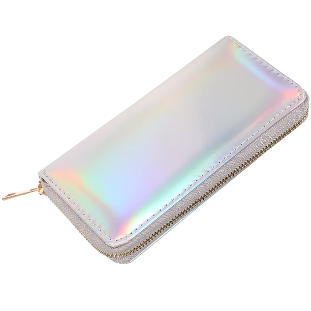 GOOHOCHY Cartera con lentejuelas brillantes para mujer, bolso de mano largo, cartera con cremallera, bolsillo para teléfono, monedero brillante