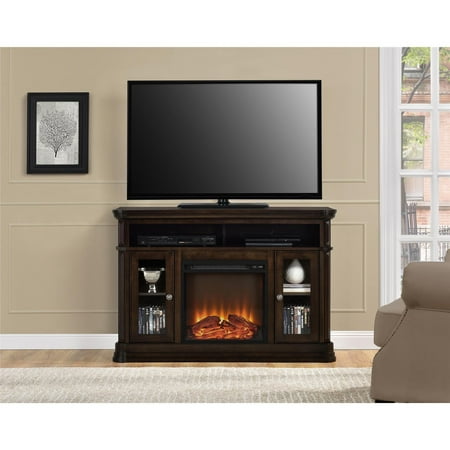 Ameriwood Home Brooklyn Electric Fireplace TV Console for TVs up to 50", Espresso