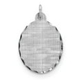 thumbnail image 1 of FB Jewels SS Rh-plt Engraveable Oval Patterned Polished Front/Satin Back Disc Charm, 1 of 2