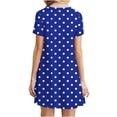 thumbnail image 6 of WHLBF Women's Short Sleeve Polka Dot Dress Round Neck Vintage Retro Casual Dresses Blue L, 6 of 6
