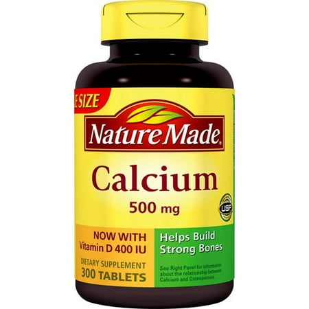 - Nature Made Calcium + Vitamin D Tablets, 500mg, 300 Ct